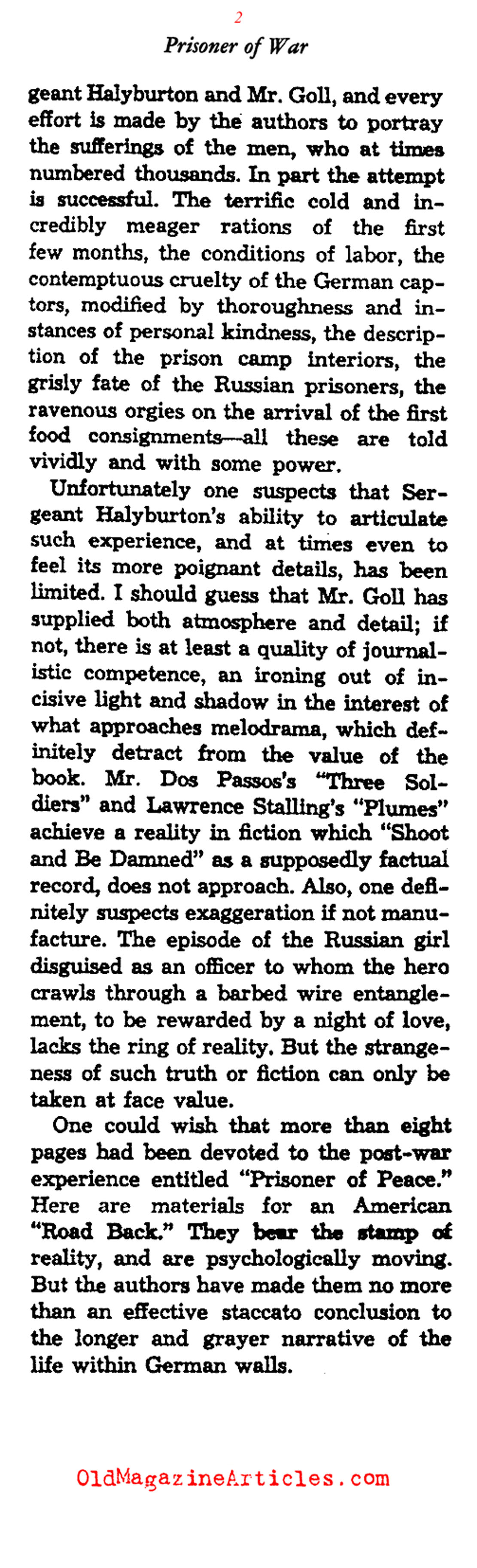 Prisoner of War (Saturday Review of Literature, 1932)